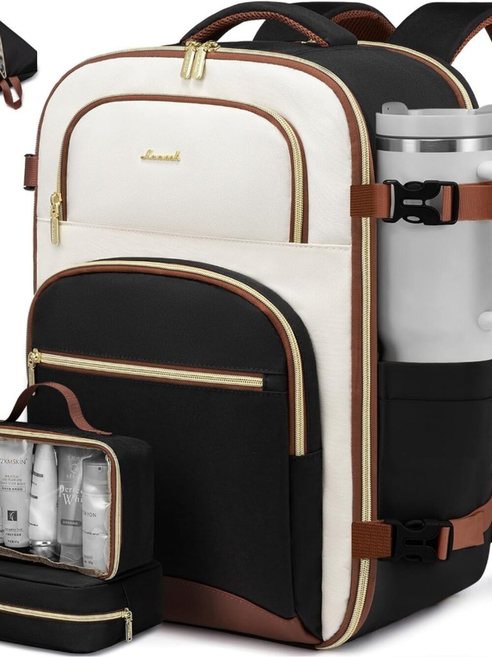 Travel Backpack for Women, 40L Airline Approved Carry On Backpack Luggage with 3
